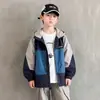 Chaqueta con Capucha de Bloques de Color para Niños Primavera y Otoño 2026 Nuevo Estilo Chaqueta Versátil Holgada para Niños Top de Trabajo Moderno Tendencia