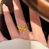 Anillo Minimalista de Zirconia Estilo Coreano para Mujer, Anillo Abierto Ajustable de Moda
