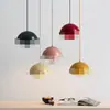 Luminária de teto criativa e moderna estilo nórdico para quarto, luminária pendente de cabeceira, estudo, sala de jantar, lustre personalizado minimalista moderno colorido em forma de botão de flor