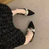 Zapatos Planos Estilo Mary Jane Francés Puntiagudos para Mujer, Nuevos Zapatos de Primavera 2026, Elegantes Zapatos Negros para Combinar con Faldas, Zapatos de Noche