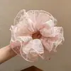 Encaje Francés Anillo para el Cabello de Intestino Grueso para Mujer Sentido de Alta Gama Tamaño Grande Flor para el Cabello Dulce Cuerda para el Cabello Combinable Cuerda para el Cabello