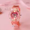 Reloj Infantil Dibujos Animados Sanrio Kuromi Reloj Electrónico Luminoso para Niñas, Estudiantes de Primaria y Secundaria Reloj de Cuarzo Digital con Manecillas