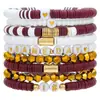 Set de Pulseras de Fútbol Super Bowl Más Vendido en Europa y América, Pulsera Moderna de Arcilla Suave Deportiva, Pulsera de Arcilla Suave Multicapa