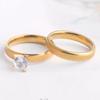 Anillos de Diamantes Populares Europeos y Americanos, Joyería de Zirconia de Acero Inoxidable, Anillos de Pareja, Anillos de Acero de Titanio con Incrustaciones de Diamantes Escarchados para Mujer, Venta al por Mayor de Joyería