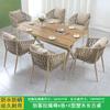 Mesas y Sillas de Exterior Calidad Exportación, Mesas y Sillas de Aleación de Aluminio Madera Plástica, Mesas y Sillas de Comedor de Exterior para Balcón de Hotel, Mesas y Sillas Impermeables y Resistentes al Sol