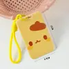 Portatarjetas push-and-pull con estampado de dibujos animados lindos en colores de caramelo para tarjetas de estudiante del campus, tarjetas de acceso y funda protectora para cordón de foto de ídolo