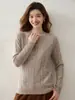 ¡26 Viajes de Alta Gama! Suéter de Cachemira para Mujer Cuello Redondo Manga Larga Tejido Pulóver Suéter Otoño Invierno Pelusa Fina Capa Base Superior