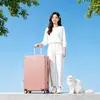 Maleta para Mujer Celebridad de Internet Retro 20 pulgadas Pequeña de Viaje con Ruedas Maleta 24 pulgadas Estudiante Estuche de Cuero Duradero