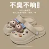 Zuecos de Felpa Duffy Oso Lindos de Verano 2025 para Hombres y Mujeres, Sandalias y Pantuflas de Punta Cerrada con Suela Gruesa de Doble Uso, Modernos