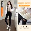 Leggings Térmicas de Lã de Cordeiro Extra Grossa com Forro de Fleece, Cintura Alta, para Mulheres Baixas, Calças Quentes de Inverno Slim Fit A2604