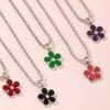 NZ2052 Joyería de moda transfronteriza europea y americana, cadena de clavícula con cuentas redondas creativas, collar de flores con gotas de aceite suave y bonito para mujer