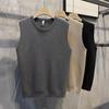 Nuevo jersey holgado para hombre, moderno, sin mangas, combinable, con cuello redondo, para jóvenes, popular en otoño e invierno.