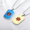 Collar de Acero Inoxidable Huayue Símbolo de Rescate Médico Internacional Transfronterizo Bastón de Serpiente Doble Capa Estrella de la Vida, Grabable