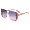 Gafas de Sol para Mujer con Montura Polygonal Negra con Polvo de Brillo, Estilo Lujo Ligero, Forma de M de Gama Alta, Gafas de Sol de Celebridad de Internet de Tiktok