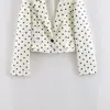 Atacado transfronteiriço 2026 Estilo europeu e americano moderno versátil casual blazer feminino de um botão com estampa de bolinhas C46236