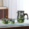 Tetera de Vidrio Resistente a Altas Temperaturas Tetera de Separación de Té y Agua con un Botón Cafetera Doméstica 2025 Nuevo Juego de Té