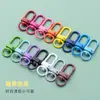 Pacote com 10 Correntes de Porta Chaveiro com Pintura Colorida Fivela de Cachorro Joias de Metal Acessórios DIY Chaveiro Giratório em Forma de U Ponto