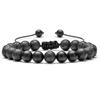 Pulseira de Joias de Liga Sete Veias Mais Vendida da Amazon Pedra Vulcânica Colorida Turquesa Olho de Tigre Yoga Tecida