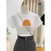 Camiseta Preta de Algodão Puro Manga Curta Estilo Retrô Americano para Mulheres, Nova Coleção Primavera/Verão 2026 Casual Versátil Camiseta Básica Tendência
