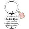 AliExpress transfronterizo el amor entre una pareja de Flores de Cerezo regalo de vacaciones llavero de acero inoxidable