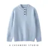 Novo suéter infantil de cashmere, suéter grosso de cashmere com gola semiaberta para meninas, segunda pele com gola semi-alta para meninos