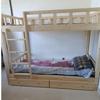 Cama de Dormitório de Madeira Maciça de Camada Dupla para Funcionários, Cama de Madeira de Pinus para Funcionários, Beliche para Estudantes, Cama de Emenda para Hostel de Apartamento, Madeira de Faia