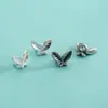 Botones de Hoja de Plata de Ley S925, Botones de Mariposa Hoja, Pulseras de Cuerda Trenzada Hechas a Mano para DIY, Accesorios de Cuentas Espaciadoras de Cristal para Pulseras