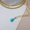 Colar Pingente Turquesa Acessórios para Mulheres, Corrente de Clavícula de Verão, Nicho de Luxo Leve Joia de Pescoço Estilo Chinês Novo de Alta Qualidade