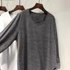 Camiseta Larga de Manga Larga de Color Sólido Casual Holgada de Talla Grande para Mujer, Diseño Nuevo Irregular con Dobladillo Curvo, Estilo Coreano Ins 2026, Moderna