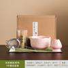 Venta Caliente Transfronteriza Set de Herramientas para Matcha Color Rosa Flor de Cerezo Juego de Siete Piezas con 100 Batidores de Té, Cuchara para Té y Tazón de Matcha con Pico de Águila