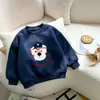 Sudadera Suelta con Forro de Felpa para Niños Otoño Invierno Nueva Ropa Infantil Estampado de Dibujos Animados Cuello Redondo Niños Niñas Manga Larga Engrosada