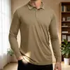 Camisa Polo Deportiva de Manga Larga para Hombre, Transpirable, de Secado Rápido, Camiseta con Cuello de Solapa para Golf, Top Casual de Negocios, Casual de Negocios