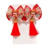 Diadema Roja de Año Nuevo para Niños Pasador Antiguo para el Cabello Accesorios para el Cabello de Niñas Hanfu Borla Súper Hada Lote de Pasadores Chinos Nuevos