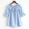 Dos Usos Súper Hada Lazo Cuello de un Hombro Chifón Mujer Verano 2024 Nuevo Estilo Coreano Top Slim de Moda