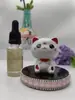 Nuevo Gato de la Suerte Mini Cabeza Grande Solar para Coche Aceite Esencial Aromaterapia Muñeca de Decoración Interior Linda Decoración Creativa