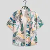 Camisa Floral Retro de Manga Corta Estilo Hawaiano Chaqueta Elegante Yuppie para Hombre Antigua Camisa de Manga Corta Estampada de Verano para Playa