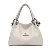 Bolso de Mano Nuevo para Mujer 2023 Bolso de Hombro de Lujo de Cuero Suave Color Sólido Retro Gran Capacidad Bolso para Mamá