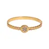 Pulseira Minimalista de Alto Padrão com Fecho de Aço Inoxidável Transfronteiriço com Design Geométrico de Espiga de Trigo e Cravação de Diamante, Elegante Pulseira de Aço Titânio de Luxo Leve de Nicho