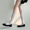Meias 3/4 Polca Trendy do Xiaohongshu, Mesmo Estilo da Série, Meias Longas Doces e Versáteis com Punhos Apertados, Estilo Ballet