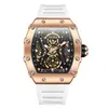 Explosiones en Vivo Aolona/ONOLA Moda Deportiva Reloj Mecánico Automático para Hombre Correa de Silicona Reloj Impermeable