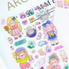 Pegatinas de dibujos animados de cristal YT-EA DIY, decoración de cuenta de mano tridimensional, lindo diario de epoxi transparente para niños, día de Año Nuevo