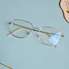 Óculos de Metal Retro de Aro Completo de Alta Moda Carlos Reba-Style Sem Parafusos para Mulheres e Homens com Lentes de Grau