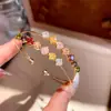 Pulsera de doble capa con forma de diamante de circón de lujo ligero estilo francés, moderna y versátil, joyería de nicho elegante y sofisticada para mujer