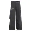 Overol OREETA con Estampado de Letras Americanas, Multibolsillos, Resistente al Desgaste, Resistente a la Suciedad, Pierna Ancha, Pantalones Casuales, Transfronterizo para Hombres y Mujeres