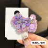 Presilha de Cabelo Fofa de Lã Cachorrinho Presilha Bico de Pato para Franja Presilha Colorida com Strass Presilha Lateral Feminina Acessório de Cabelo