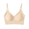 Sujetador tipo top de tiras de gel sin costuras para mujeres con poco pecho, push-up, transpirable, copas fijas, sin varillas, diseño trasero invisible
