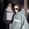 Outono e Inverno 2025 Novo Moletom Americano Streetwear Solto Y2K Estrela Estampa de Letras Casual Gola Alta