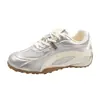 Sapatos Femininos com Aumento de Altura de 5cm, Tênis Prateados Estilo Ballet com Cadarço, Sapatos Macios Forrest Gump com Solado Flexível, Tênis Casuais, Sapatos de Corrida