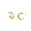 Pendientes de tres capas con incrustaciones de diamantes de AliExpress, nuevos y transfronterizos, que combinan con todo, retro, exquisitos, sencillos y de alta gama.