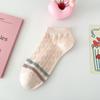 Calcetines Calcetines de Barco para Mujer Primavera y Verano Estilo Universitario Calcetines de Verano Finos Rosas de Caña Corta a Rayas Calcetines de Algodón Absorbentes de Sudor